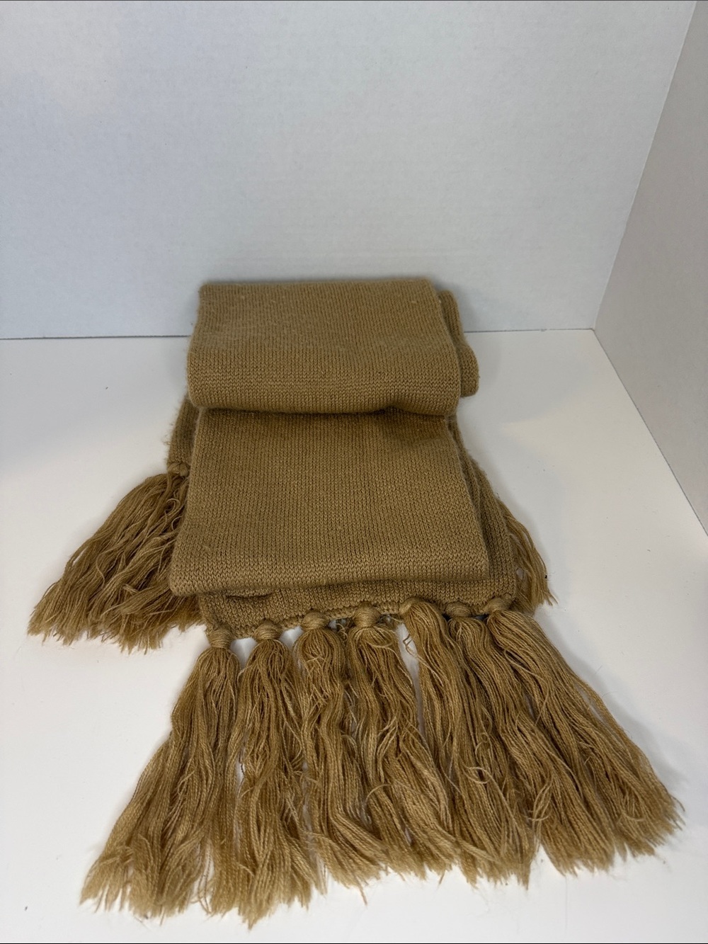 Cozy Fringe women's scarf in Camel